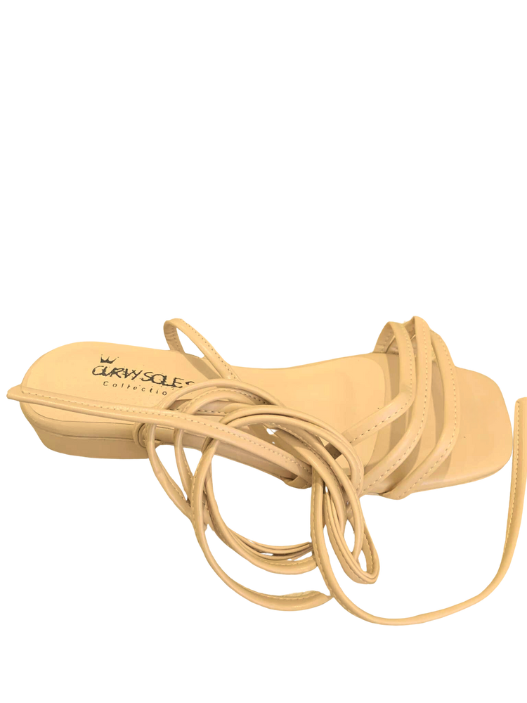 Curvy Soles Pam - Widefit Leg Strap Mini Heels