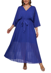 Plus Size Dress Losania - Long Pleated Dress
