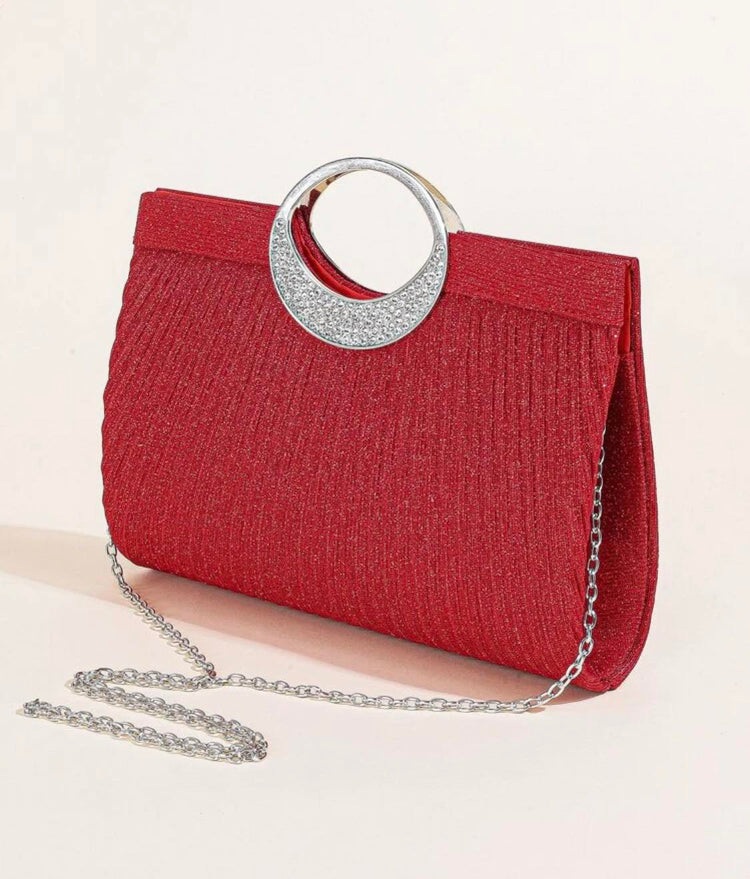 Curvy Plus Scarlet - Evening Glitter Clutch Bag