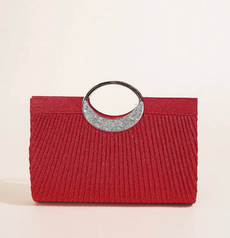 Curvy Plus Scarlet - Evening Glitter Clutch Bag