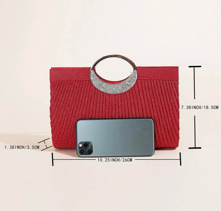 Curvy Plus Scarlet - Evening Glitter Clutch Bag