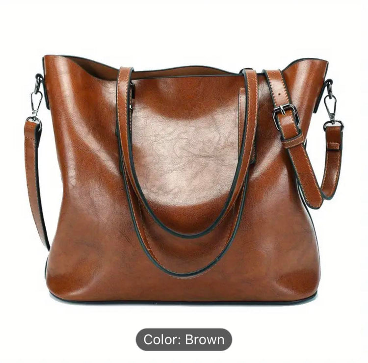 Curvy Plus Marie - Leather Tote Bag