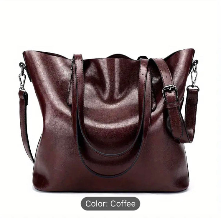 Curvy Plus Marie - Leather Tote Bag