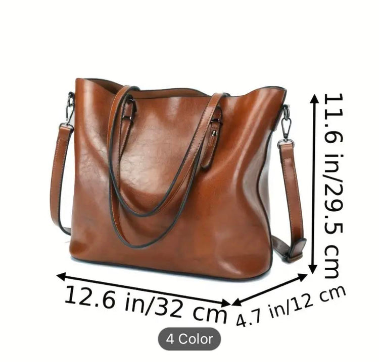 Curvy Plus Marie - Leather Tote Bag