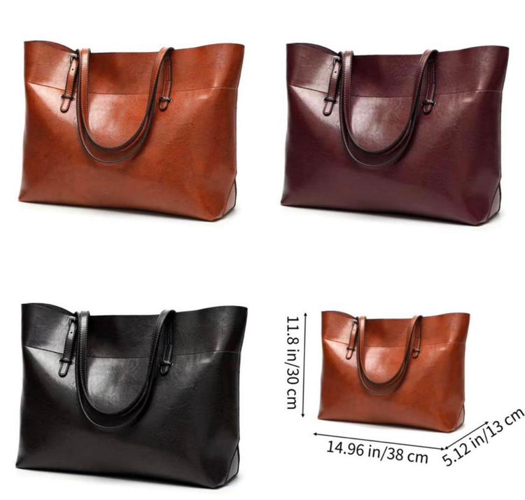 Curvy Plus Daisy - Leather Tote Bag