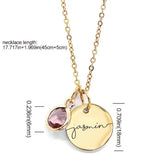Pre-Order Personalised Necklace with Birth Stone
