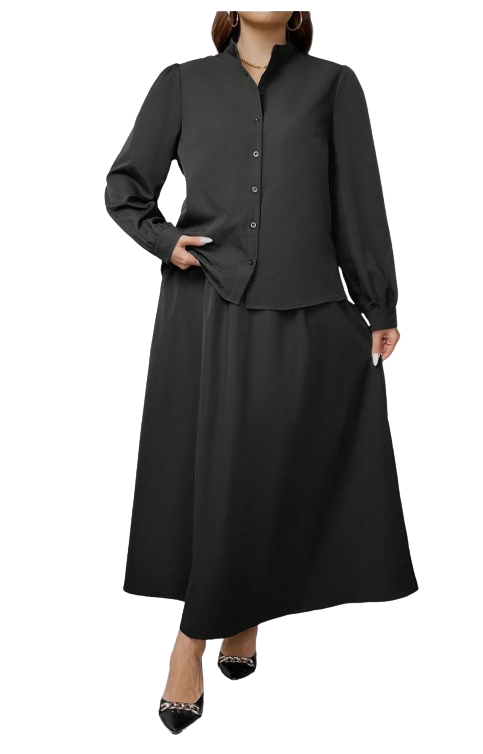 Plus Size Raela- 2 Pieces Set Top and Long Skirt
