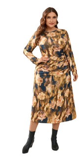 Plus Size Dress Maro - Long Floral Dress