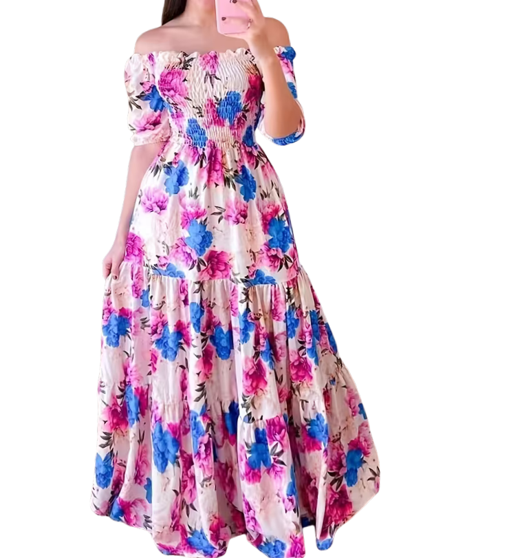 Plus Size Dress Maya - Long Off Shoulder Dress