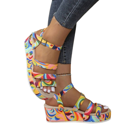 Curvy Soles Oana - Wide Fit Wedge Sandals