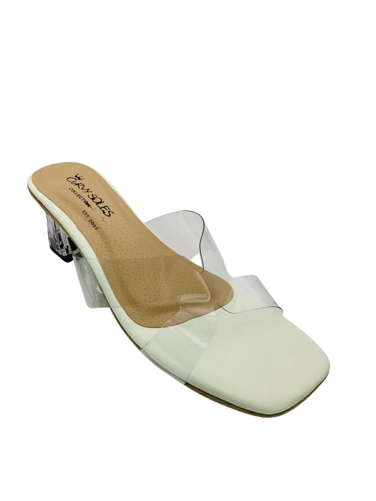Curvy Soles Mercer - Widefit Clear Heels