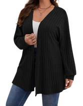 Plus Size Outerwear Rebecca - Open Front Cardigan