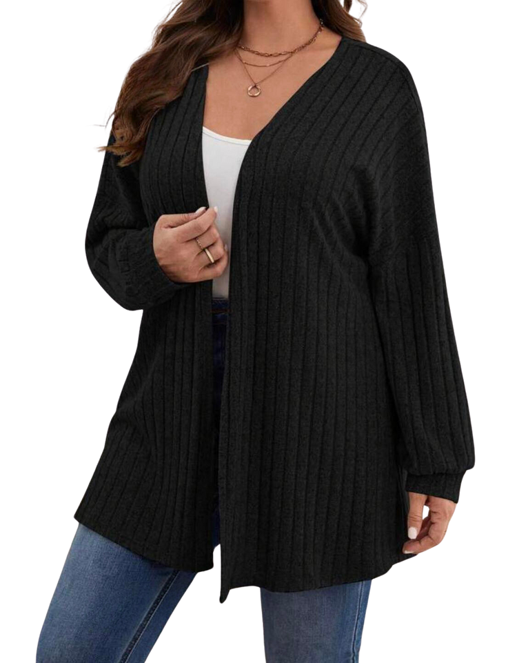 Plus Size Outerwear Rebecca - Open Front Cardigan