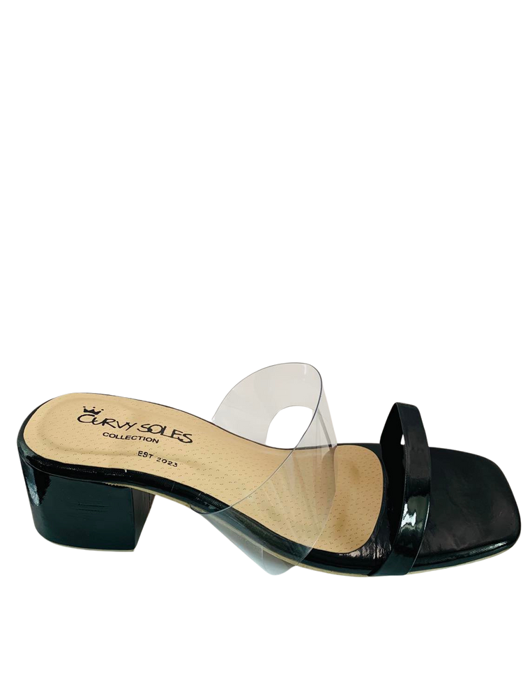 Curvy Soles Terry - Wide Fit Block Heels