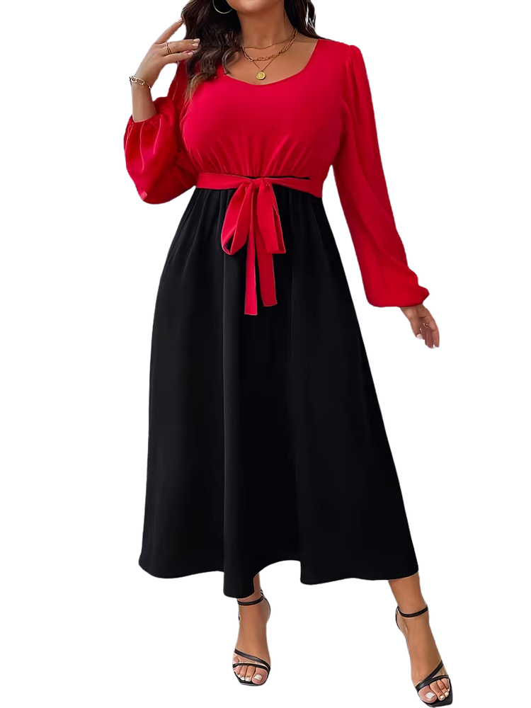 Plus Size Dress Manilyn - Two Tone Dress