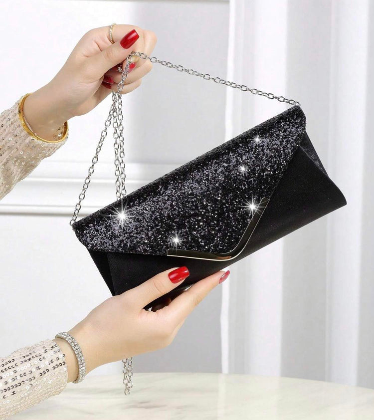 Curvy Plus Bianca - Evening Glitter Clutch Bag