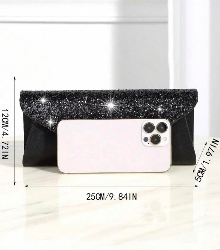 Curvy Plus Bianca - Evening Glitter Clutch Bag