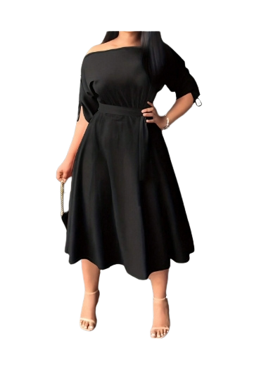 Plus Size Dress Paula - One Shoulder Long Dress