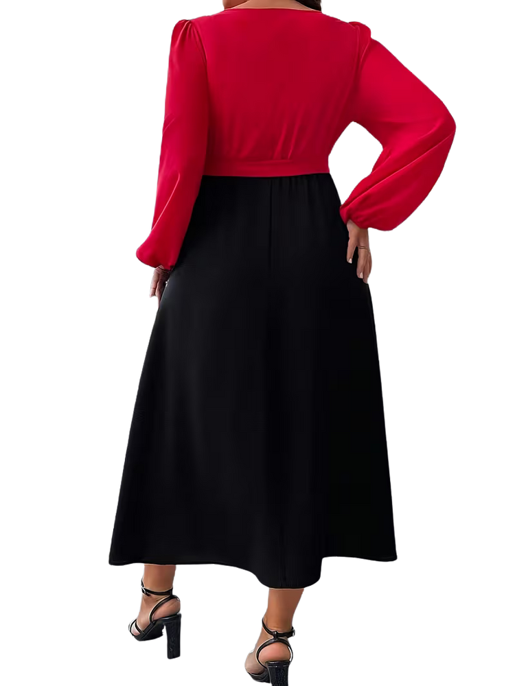 Plus Size Dress Manilyn - Two Tone Dress