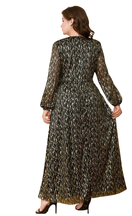 Plus Size Dress Isafele - Long Glitter Dress