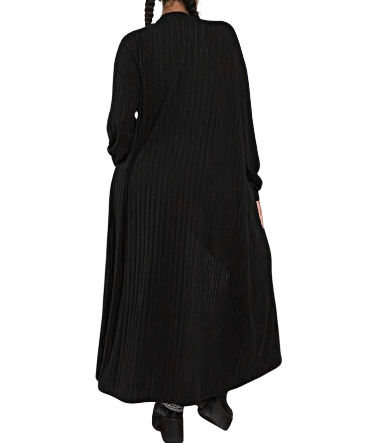 Plus Size Outerwear Maris - Longline Knitted Open Front Coat